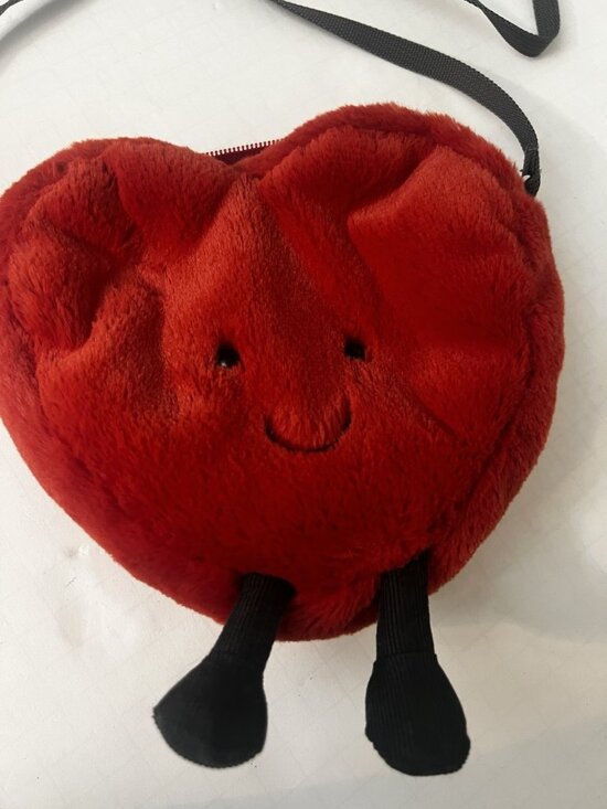 Jellycat Handbags - Jellycat Amuseable Heart Bag Red Crossbody Purse Plush Retired
